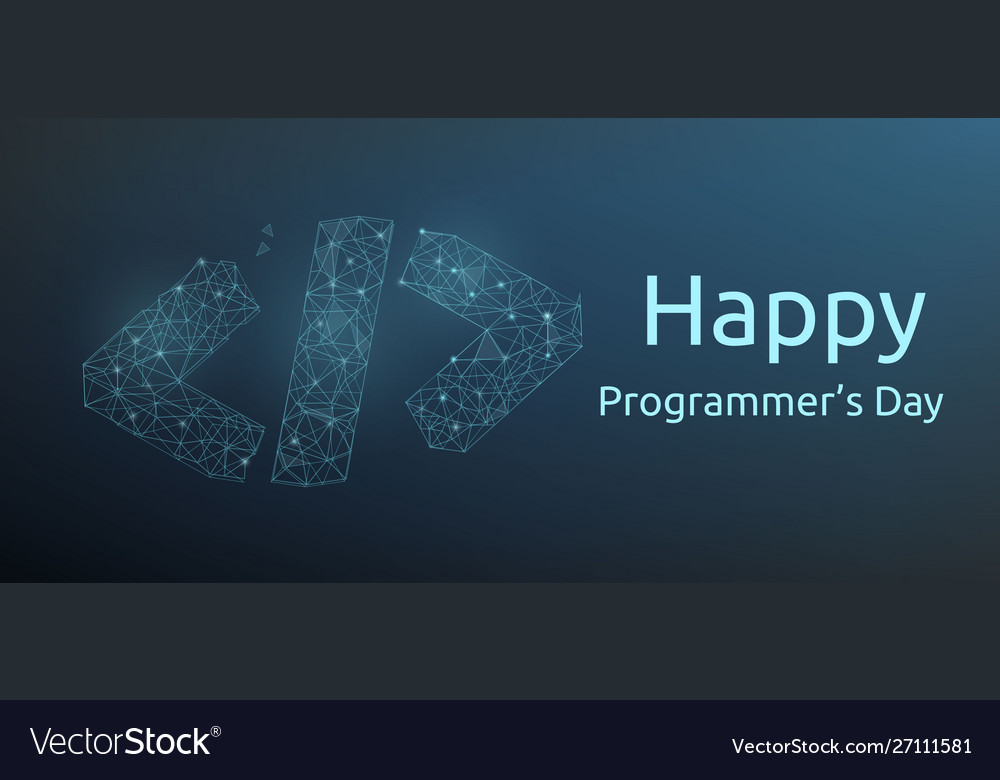 Happy programmer day banner with code symbol Vector Image