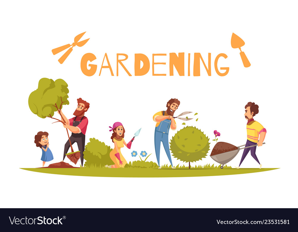 Horticulture cartoon Royalty Free Vector Image