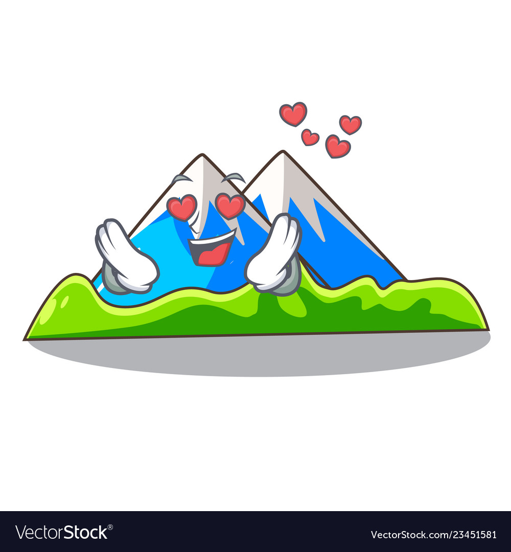 In love mountain scenery isolated from the mascot Vector Image