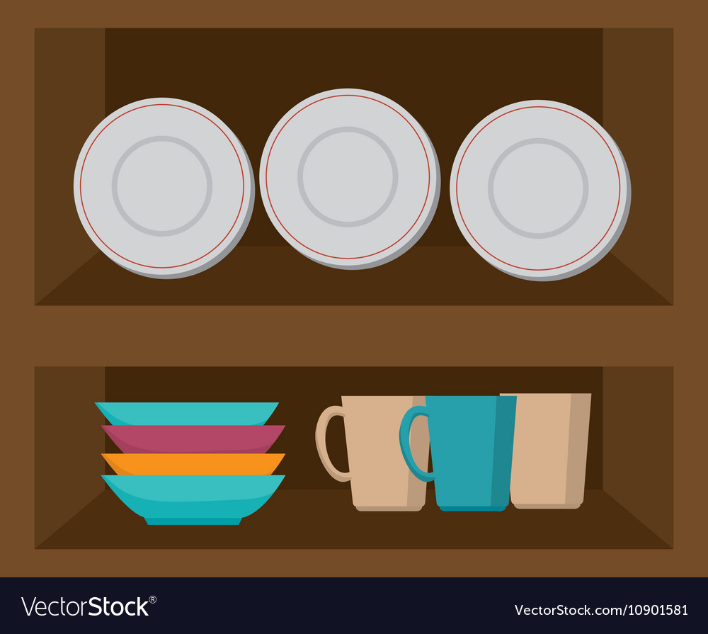 Kitchen furniture wooden Royalty Free Vector Image