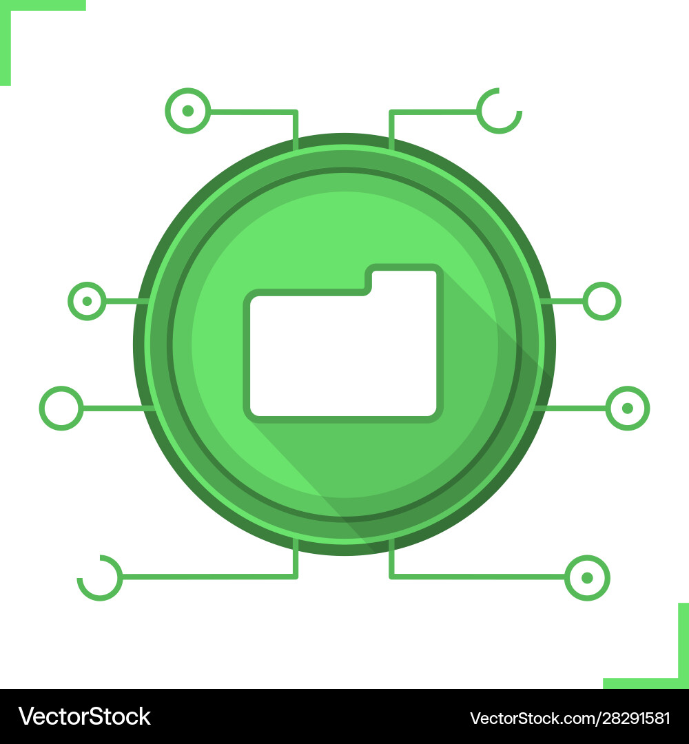 Web storage flat design long shadow icon Vector Image