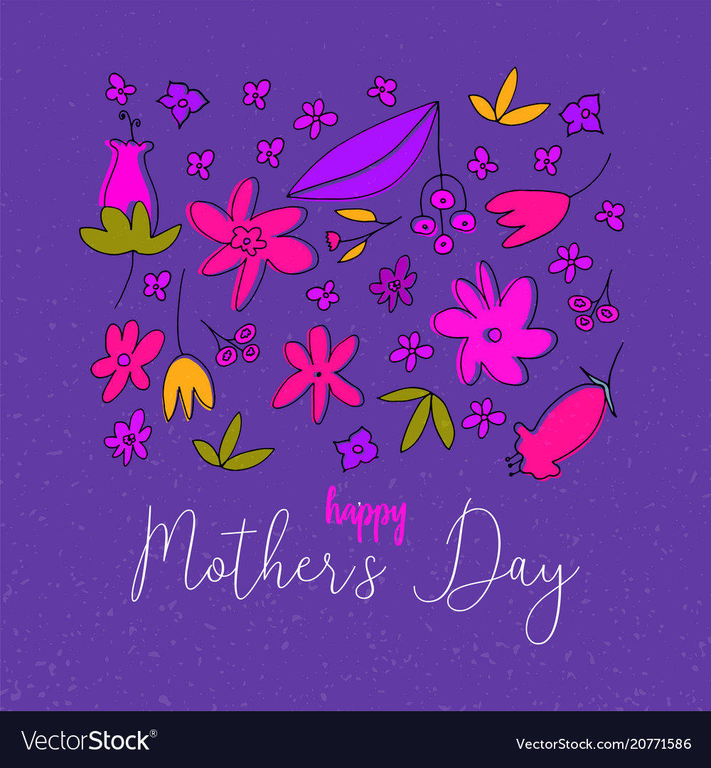 Floral happy mothers day vector image Floral happy mothers day