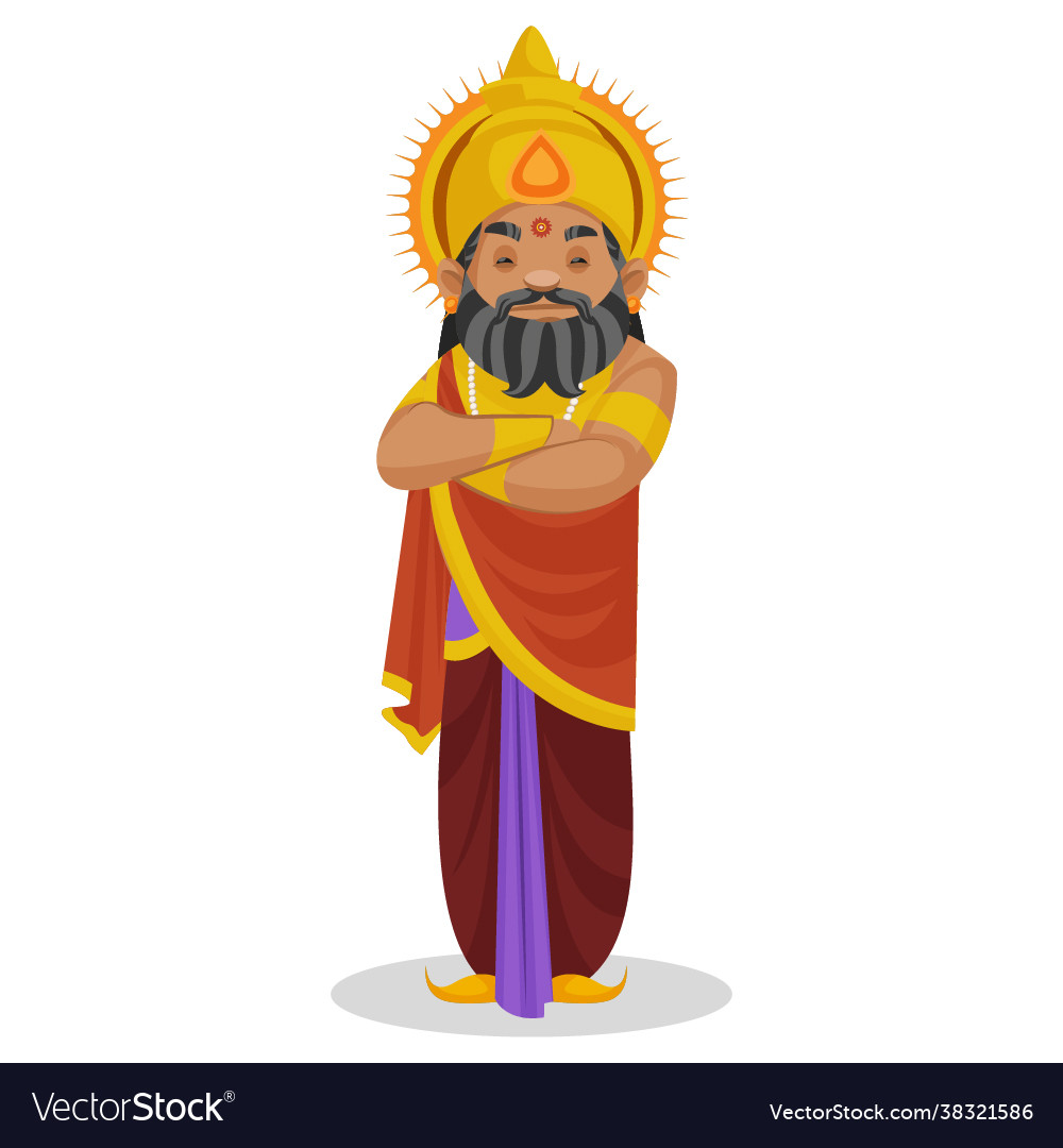 King dhritarashtra cartoon character Royalty Free Vector