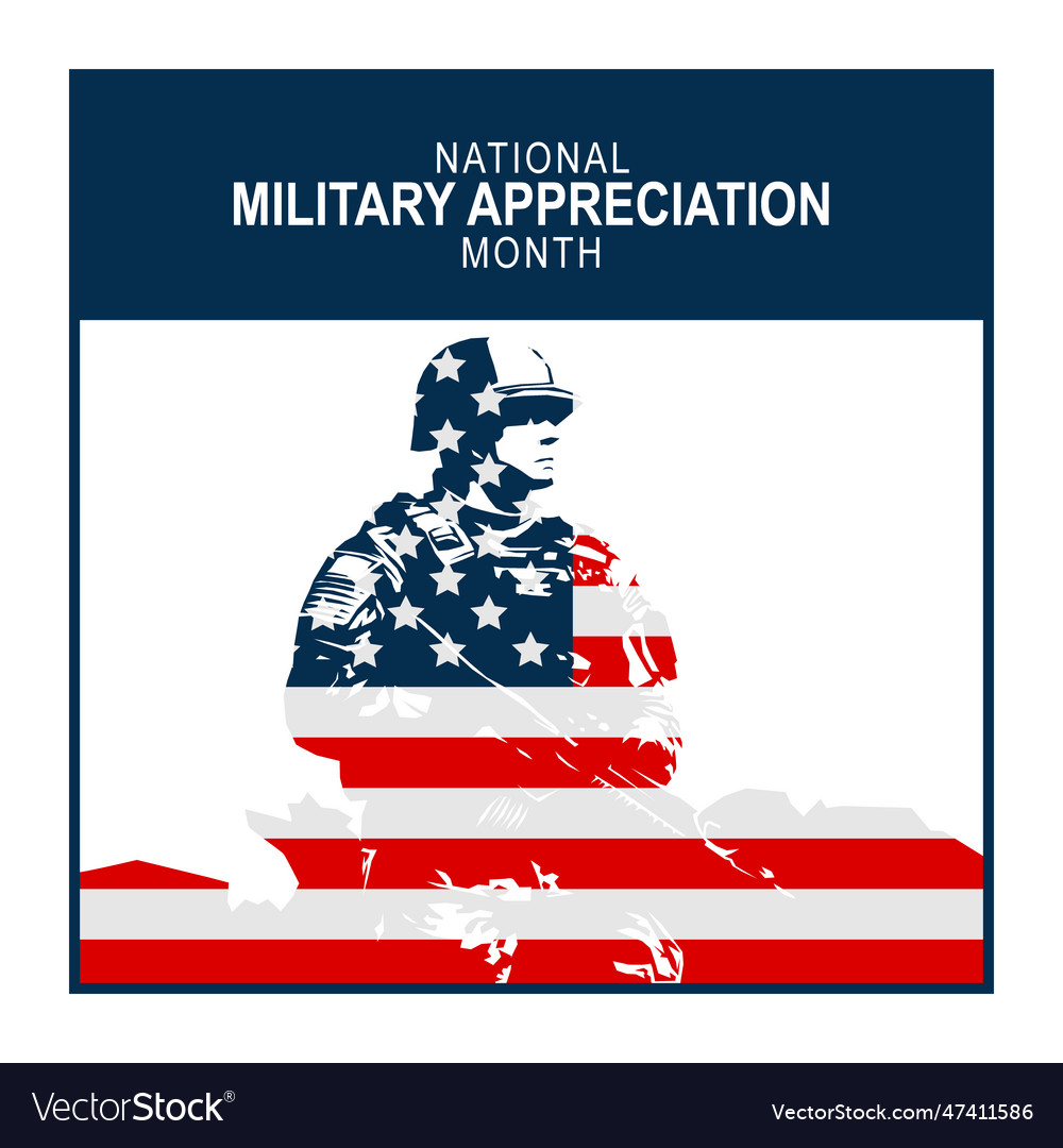 Military appreciation month background Royalty Free Vector