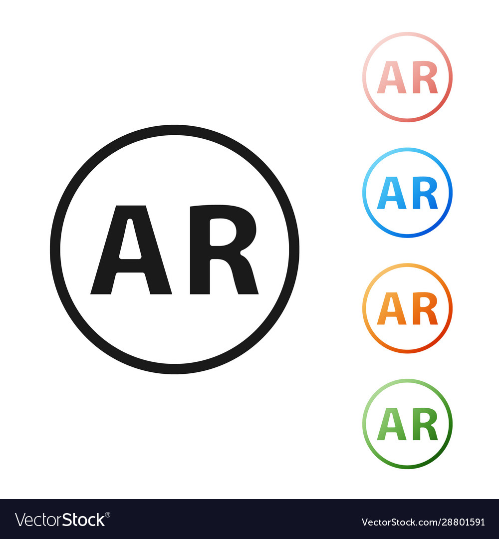 Black ar augmented reality icon isolated on white Vector Image