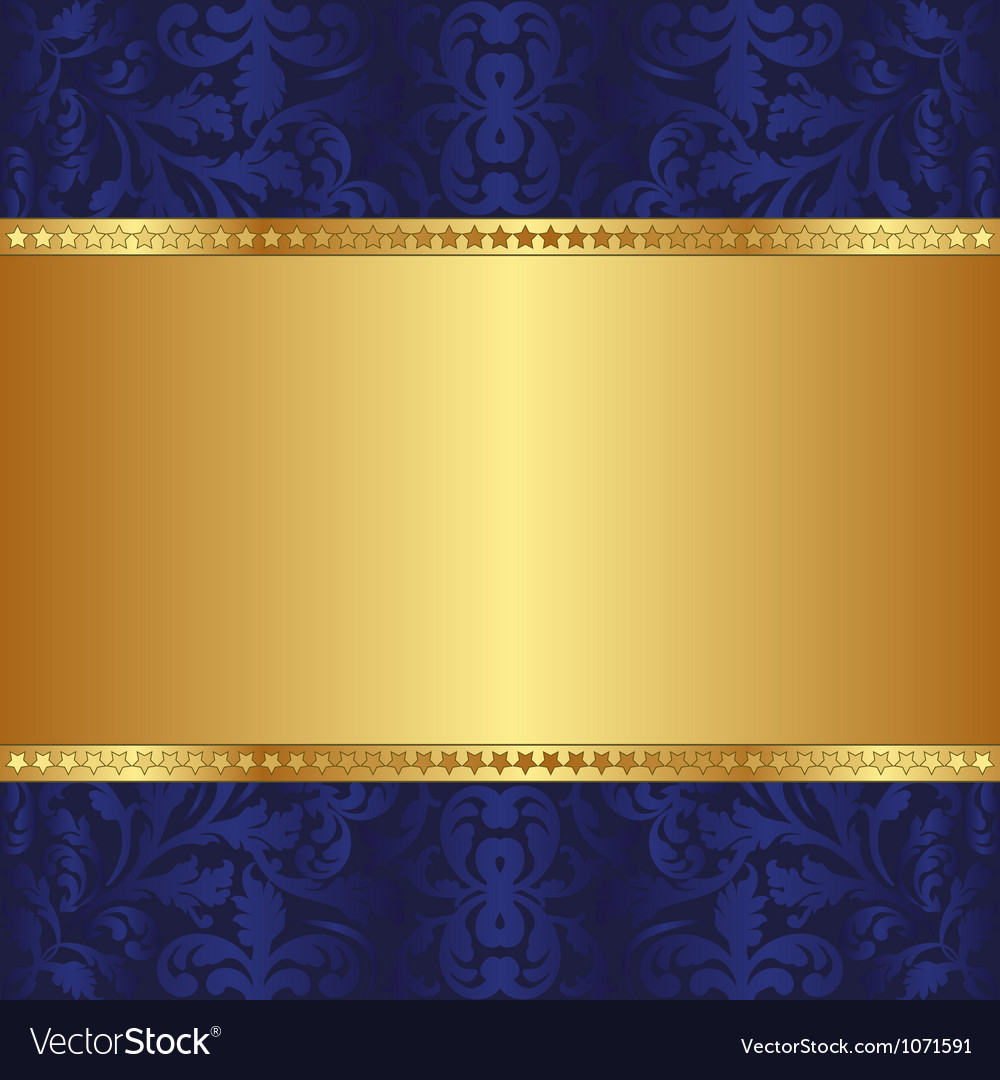 Blue and gold background Royalty Free Vector Image