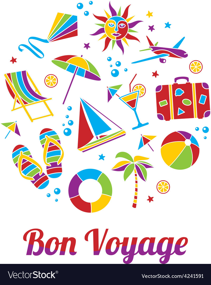 Bon voyage card Royalty Free Vector Image - VectorStock Within Bon Voyage Card Template