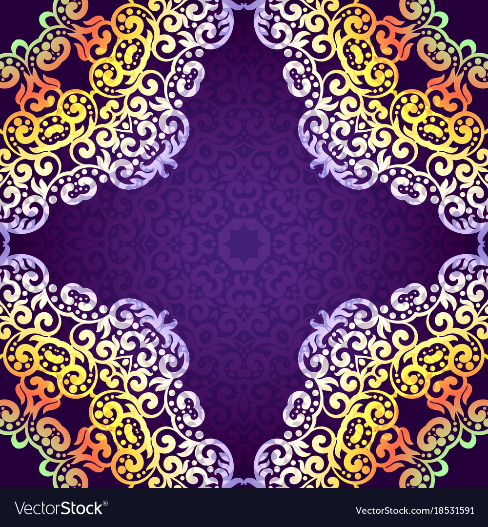 Delicate swirl mandala seamless pattern Royalty Free Vector