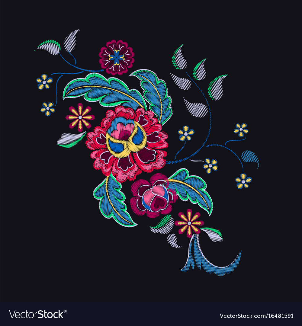 Embroidery fbnyp for design royalty gfyaa vector image