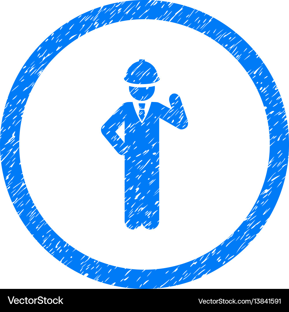 Engineer rounded grainy icon Royalty Free Vector Image