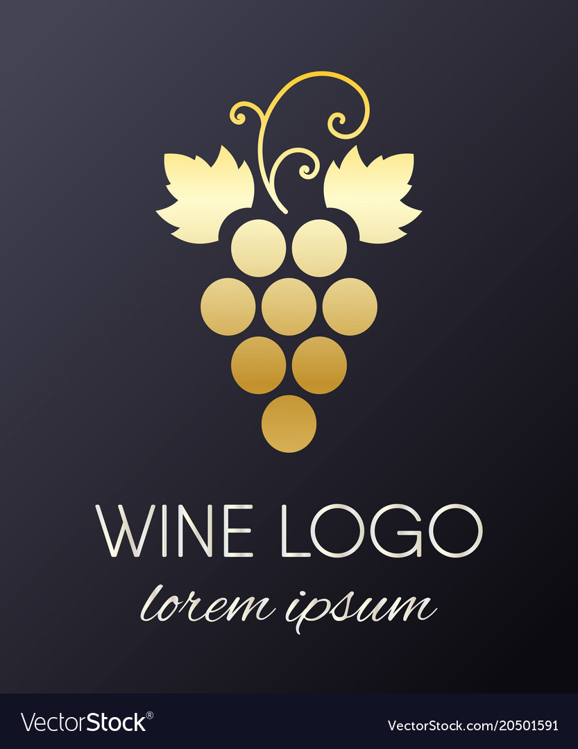 Grapes logo design element Royalty Free Vector Image