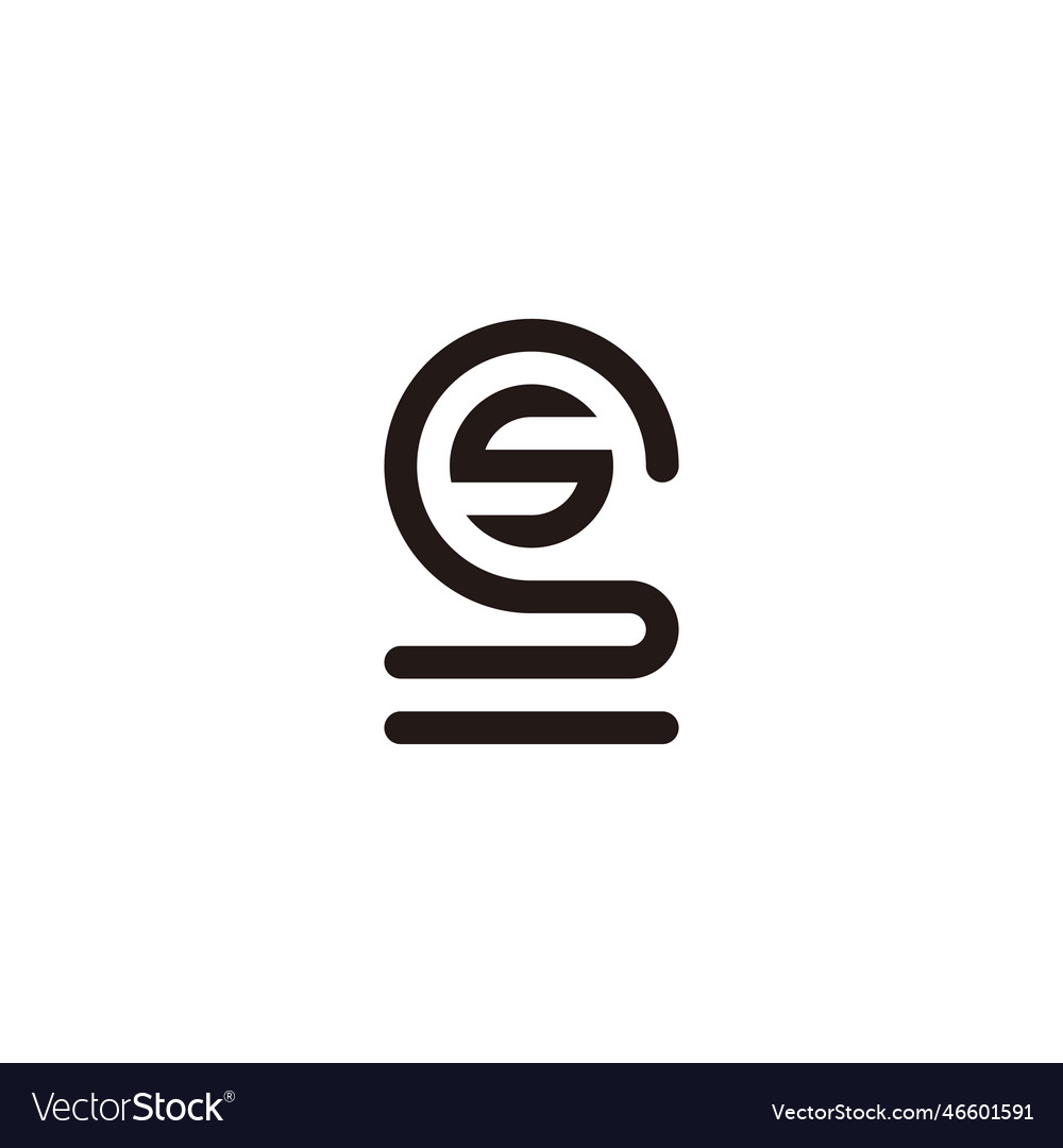 Letter ss circle curve geometric symbol simple Vector Image