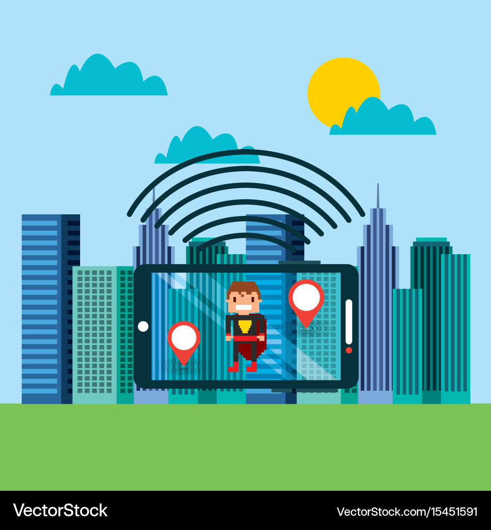 Virtual reality flat Royalty Free Vector Image