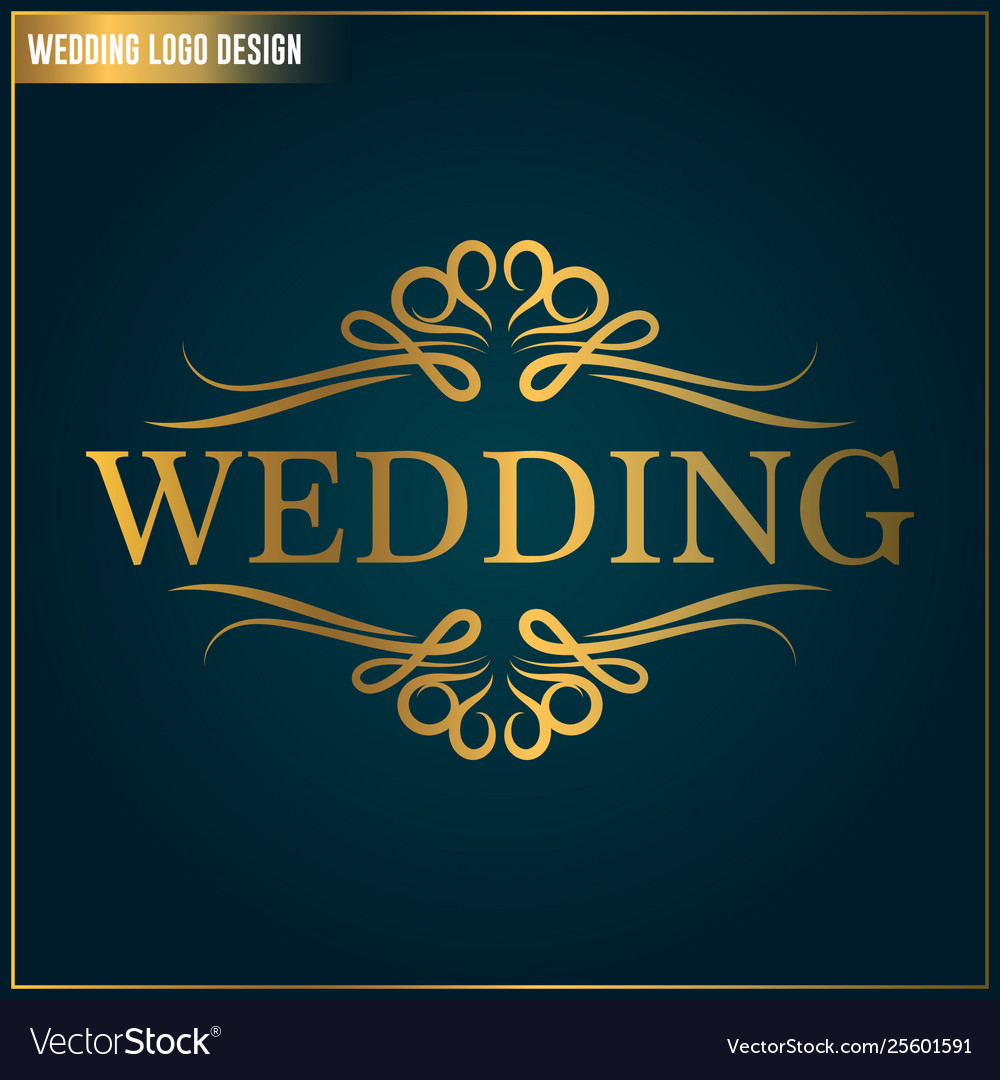 Wedding logo design template Royalty Free Vector Image