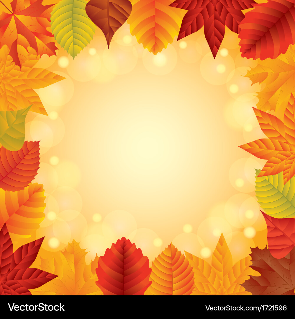 Autumn leaves frame Royalty Free Vector Image - VectorStock