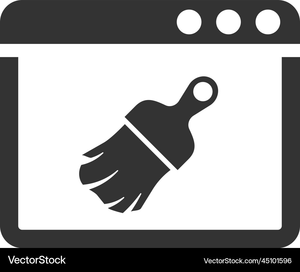 Browser cleaner icon Royalty Free Vector Image