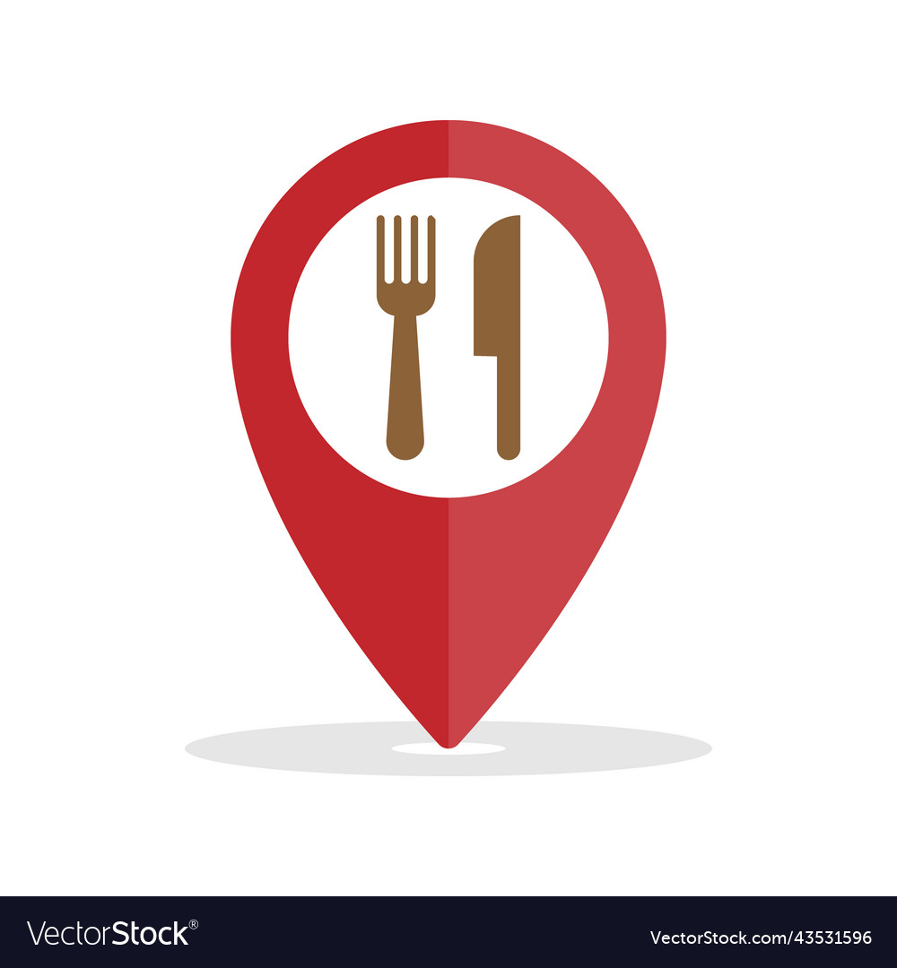 Food location indicator a reference point Vector Image