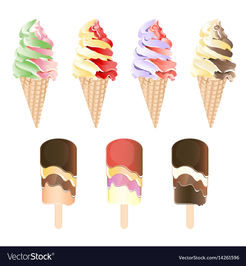 Ice cream collection Royalty Free Vector Image