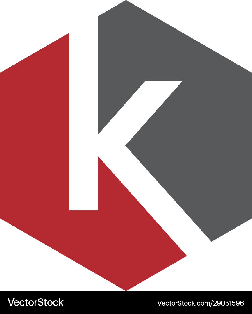 Initial k hexagon logo Royalty Free Vector Image