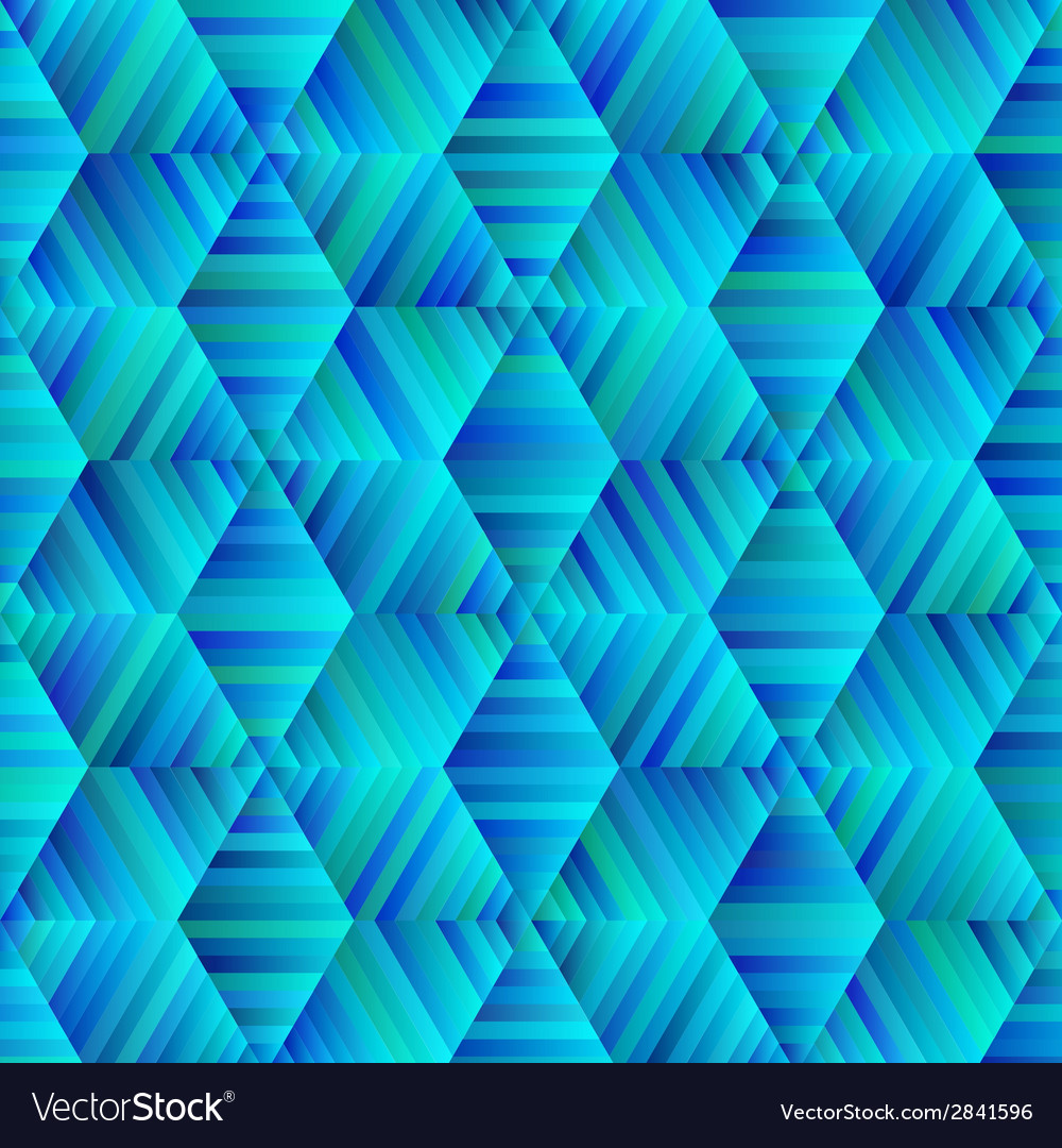 Ornamental hexagonal blue and green pattern Vector Image