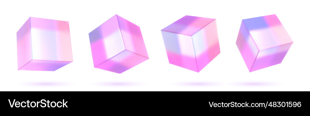 Set glass cube Royalty Free Vector Image - VectorStock
