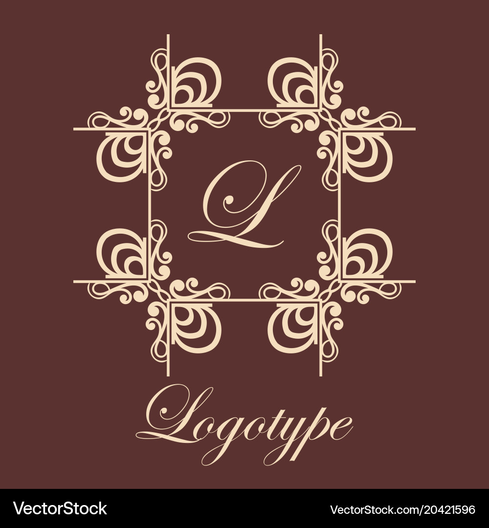 Vintage ornamental monogram Royalty Free Vector Image