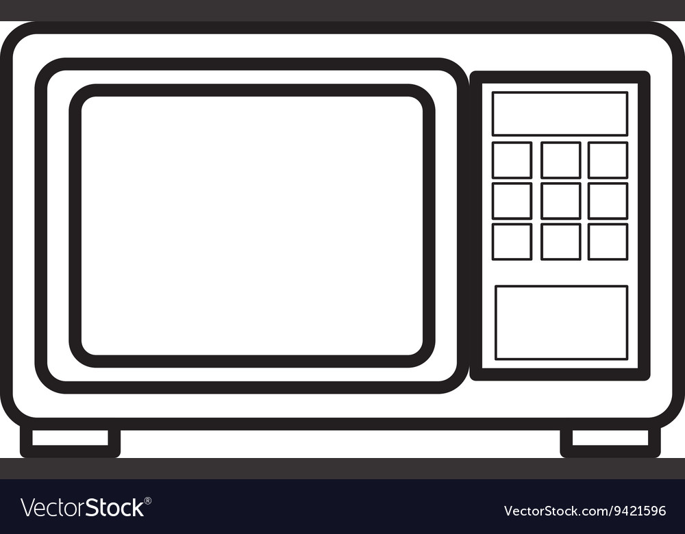 White microwave front view graphic Royalty Free Vector Image