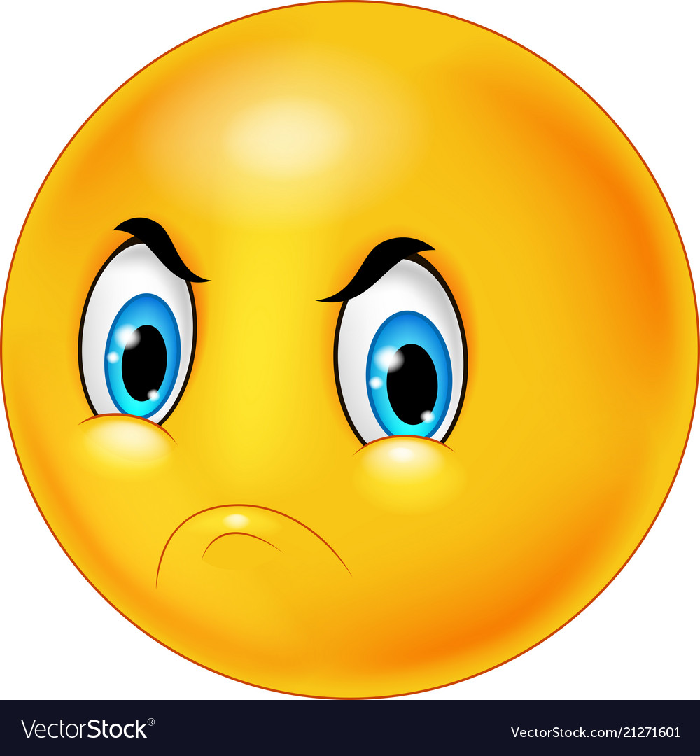 Cartoon emoticon with angry face Royalty Free Vector Image