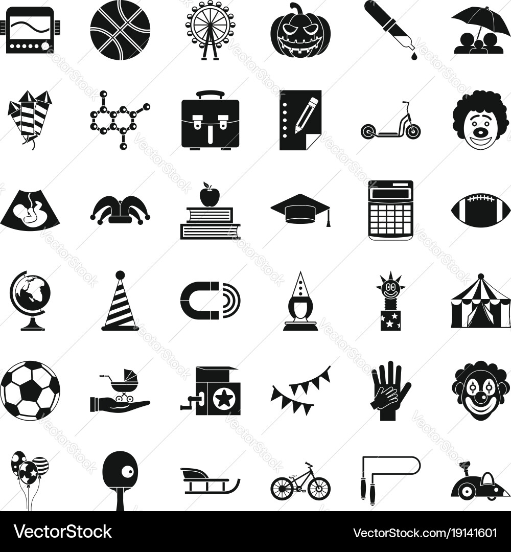 Helpdesk icons set simple style Royalty Free Vector Image