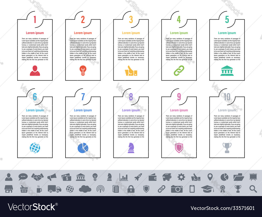 Infographic design business concept with 10 steps Vector Image