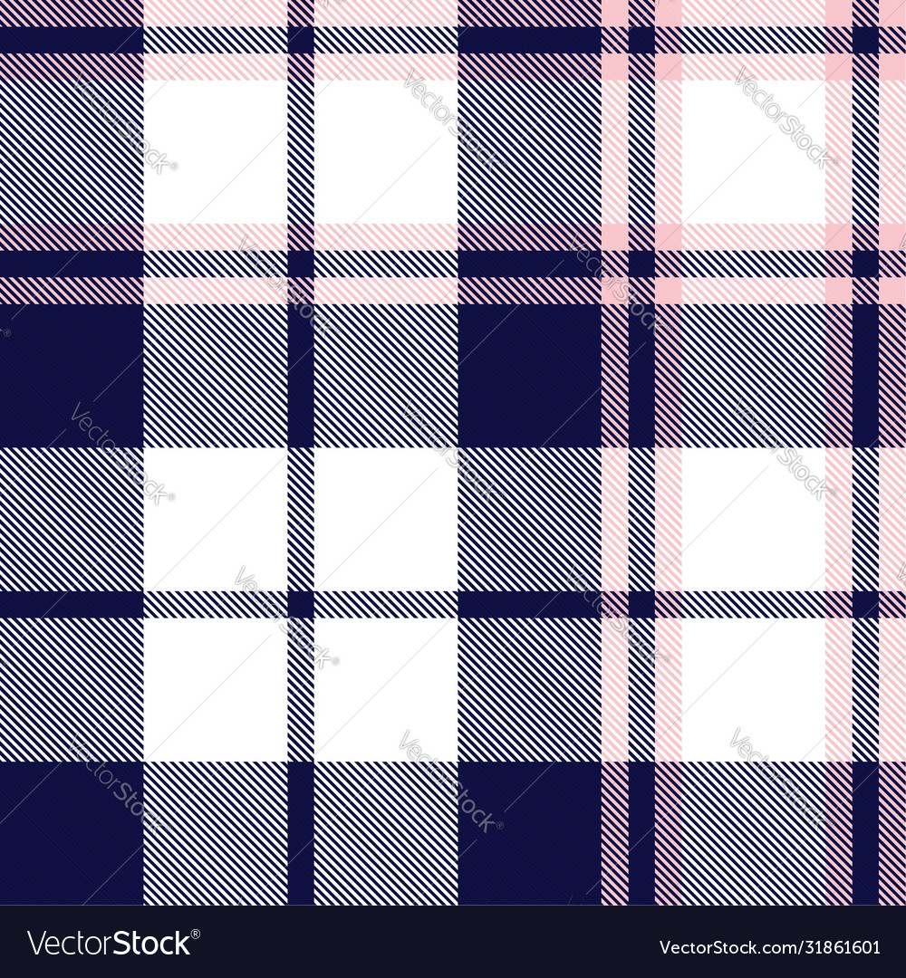 Pink and navy plaid tartan checkered seamless Vector Image