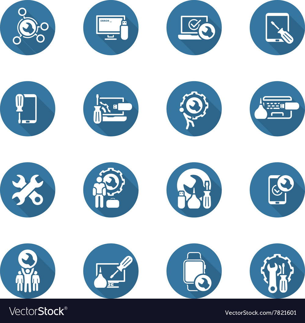 Repair service and maintenance icons set vector image