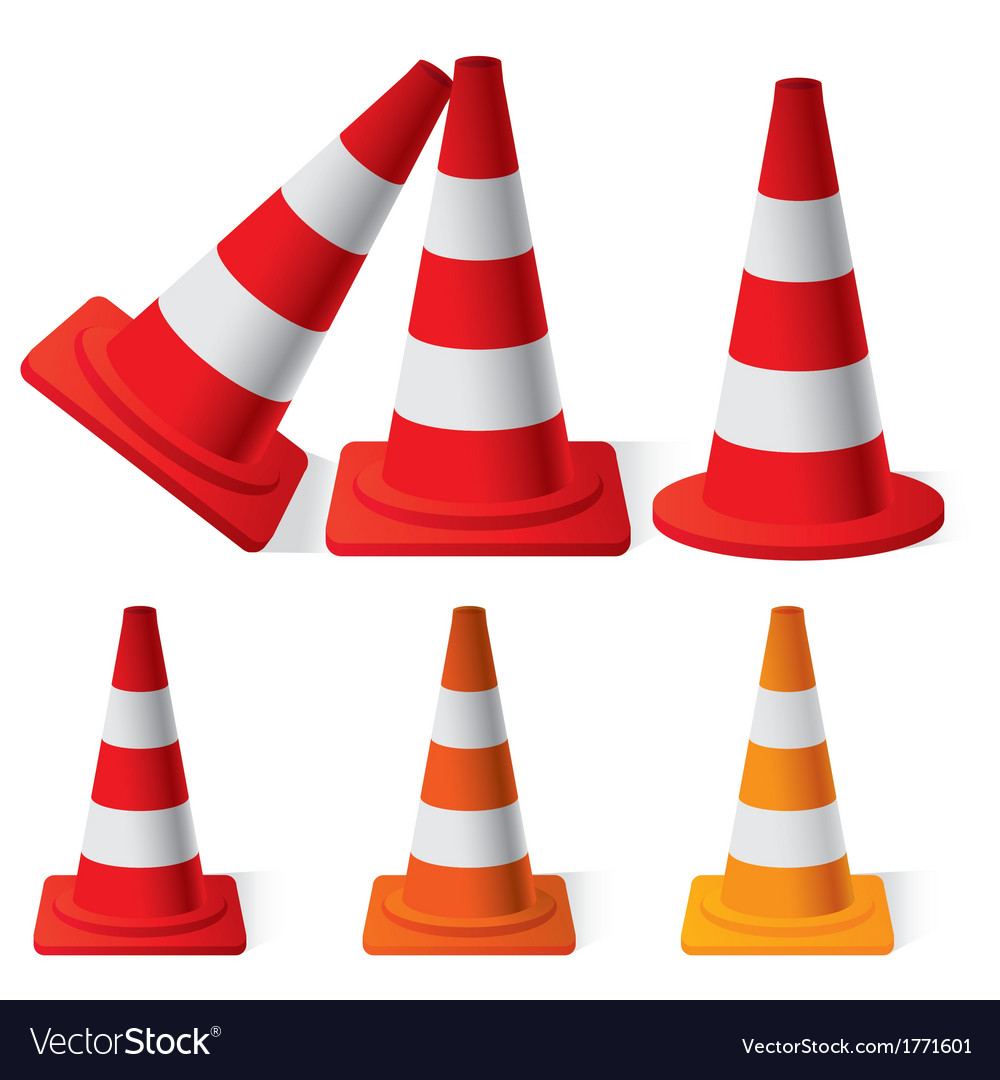 Safety traffic cones Royalty Free Vector Image