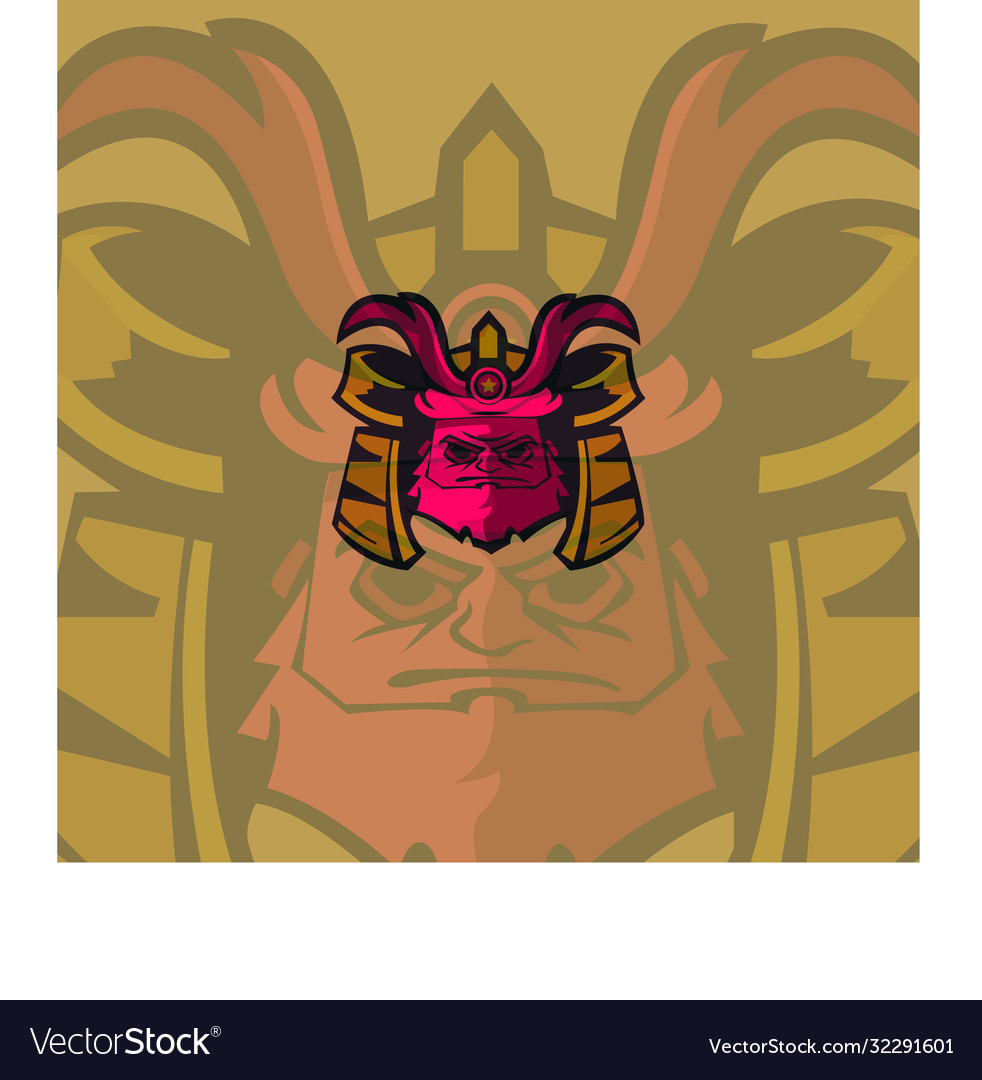 Samurai mascot logo vector image Samurai mascot logo