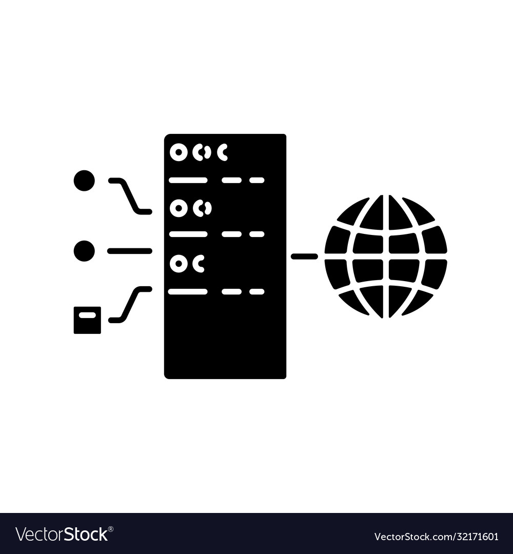 Transparent proxy black glyph icon Royalty Free Vector Image