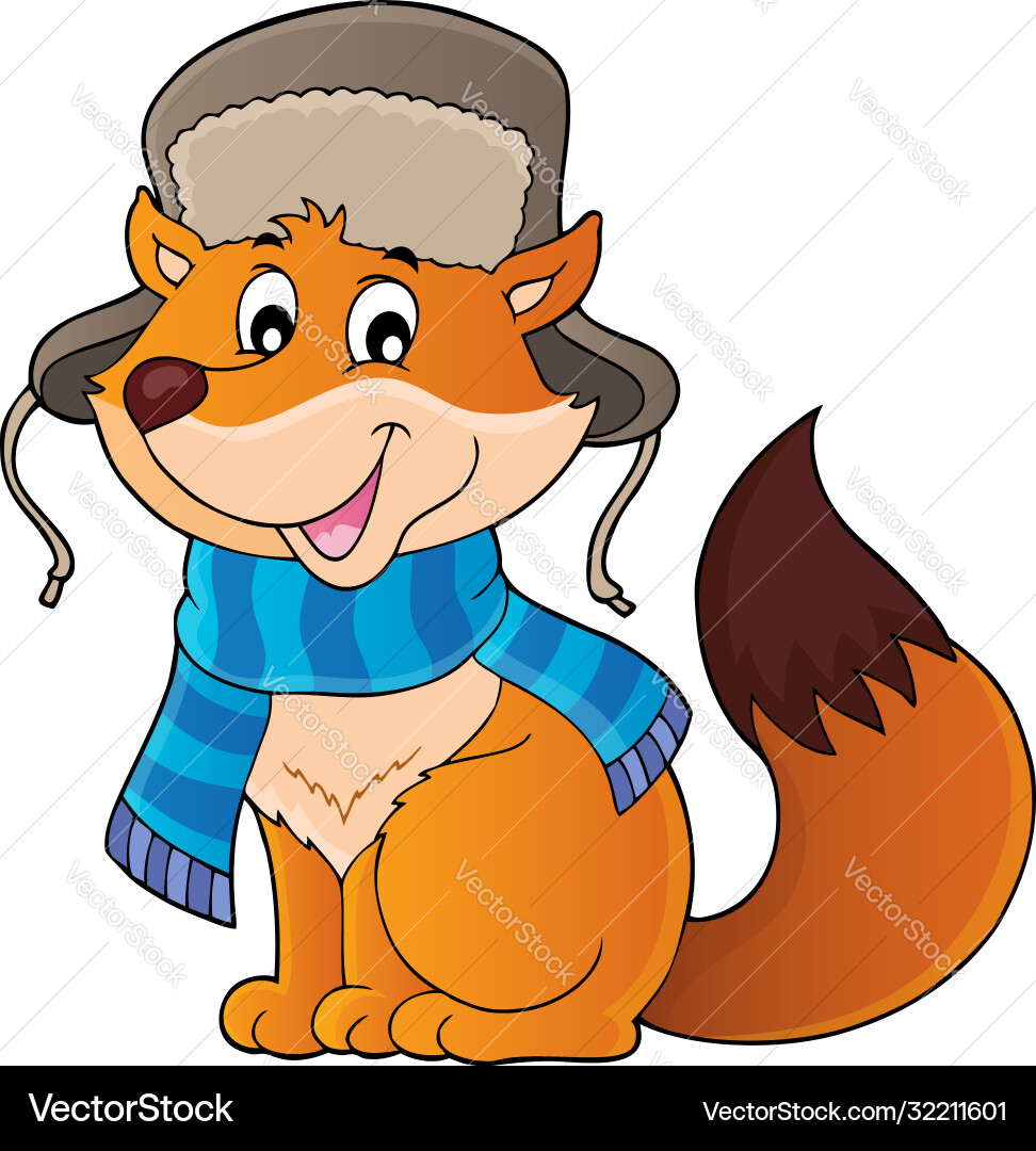 Winter fox theme image 1 Royalty Free Vector Image