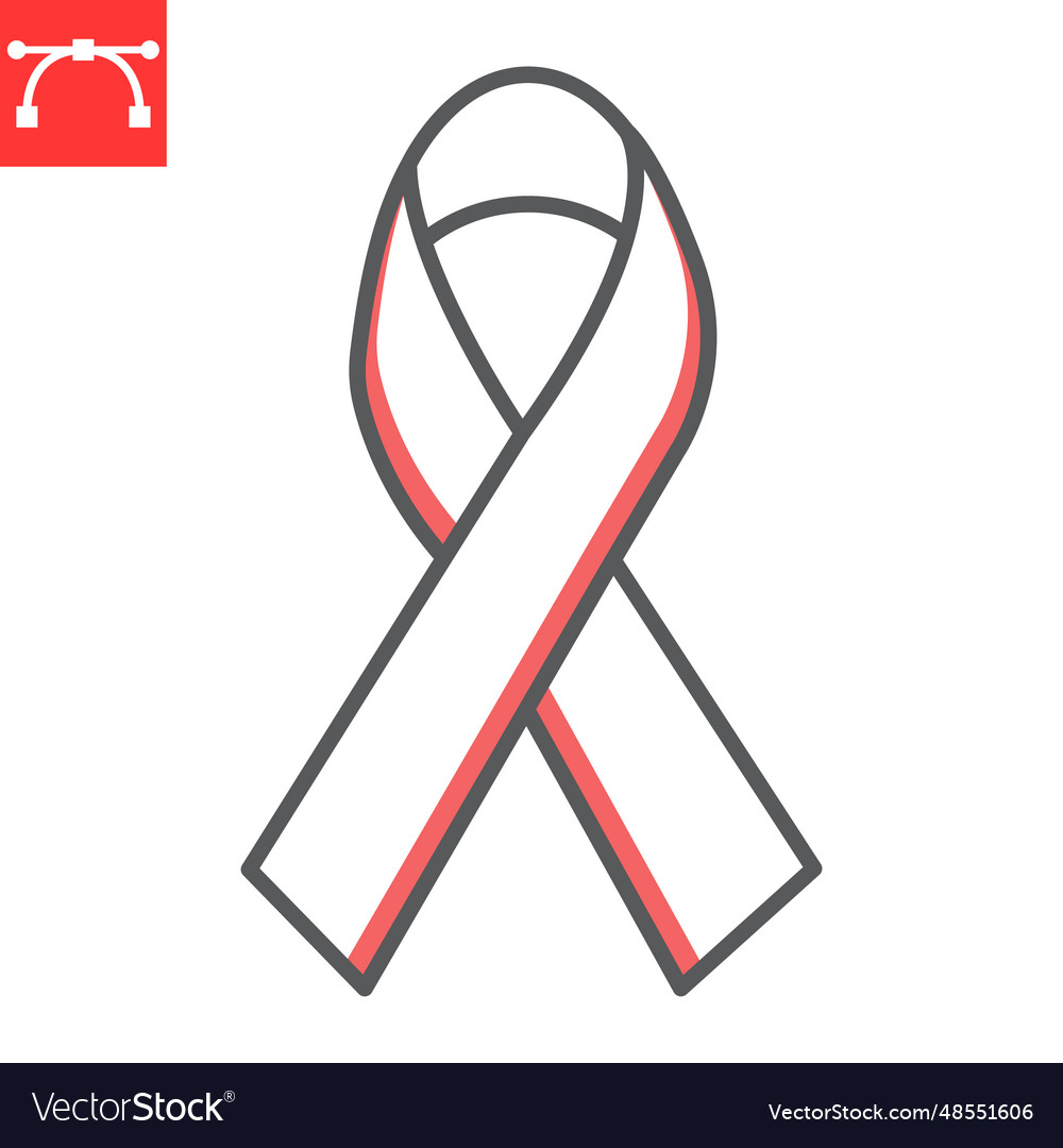 Cancer ribbon line icon Royalty Free Vector Image