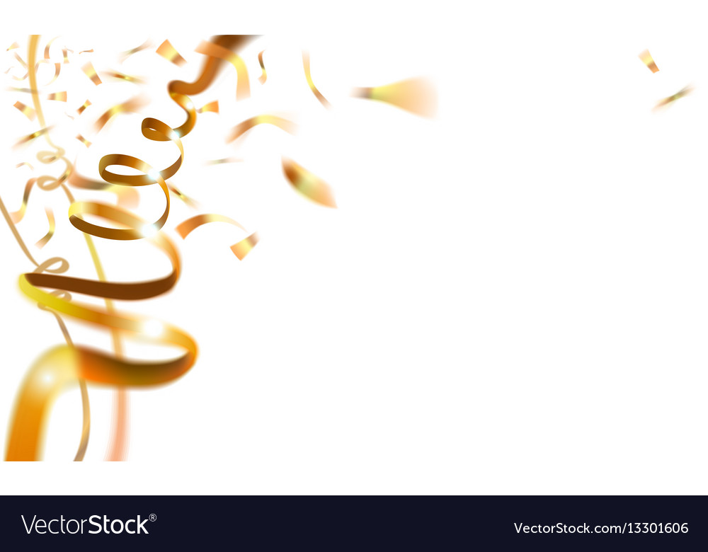 carnival background with gold streamer and vector image