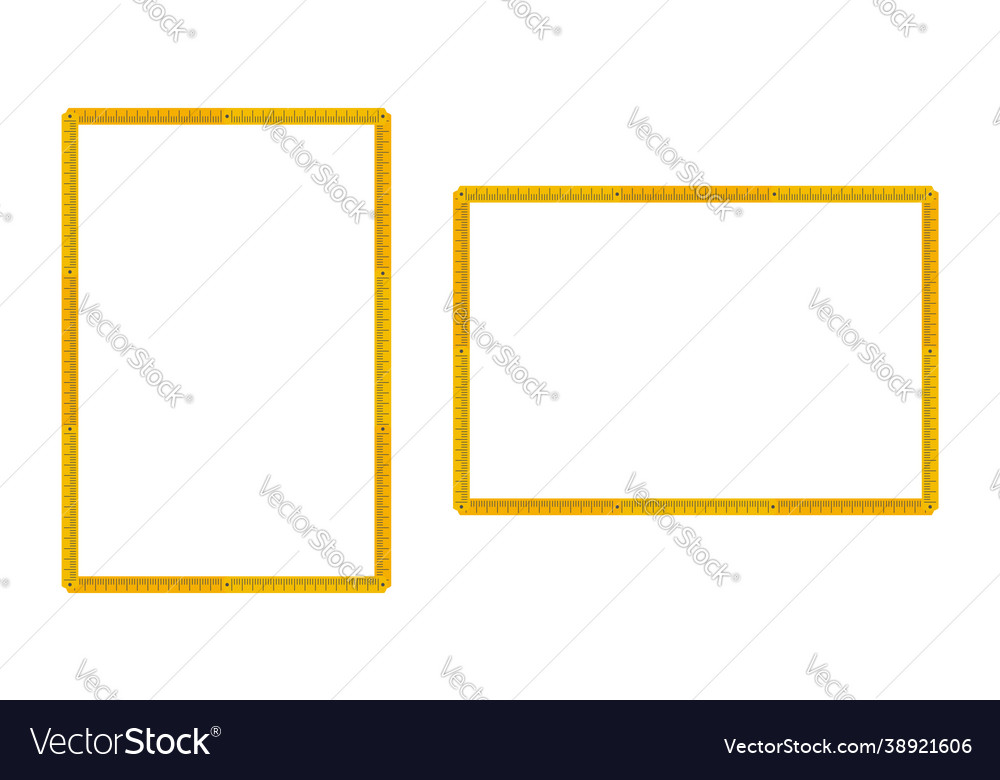 Folding rule vertical and horizontal frame Vector Image