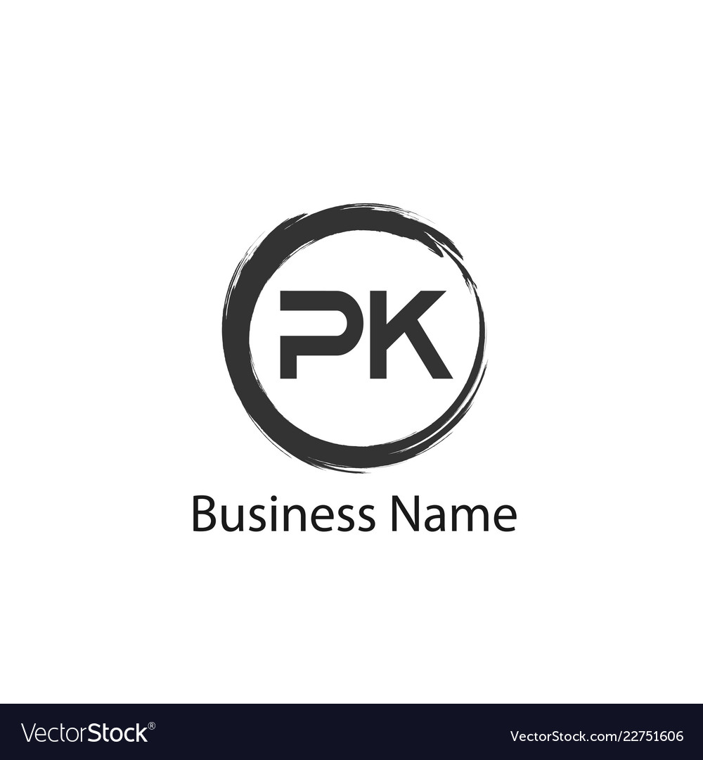 Initial Letter Pk Logo Template Design Royalty Free Vector