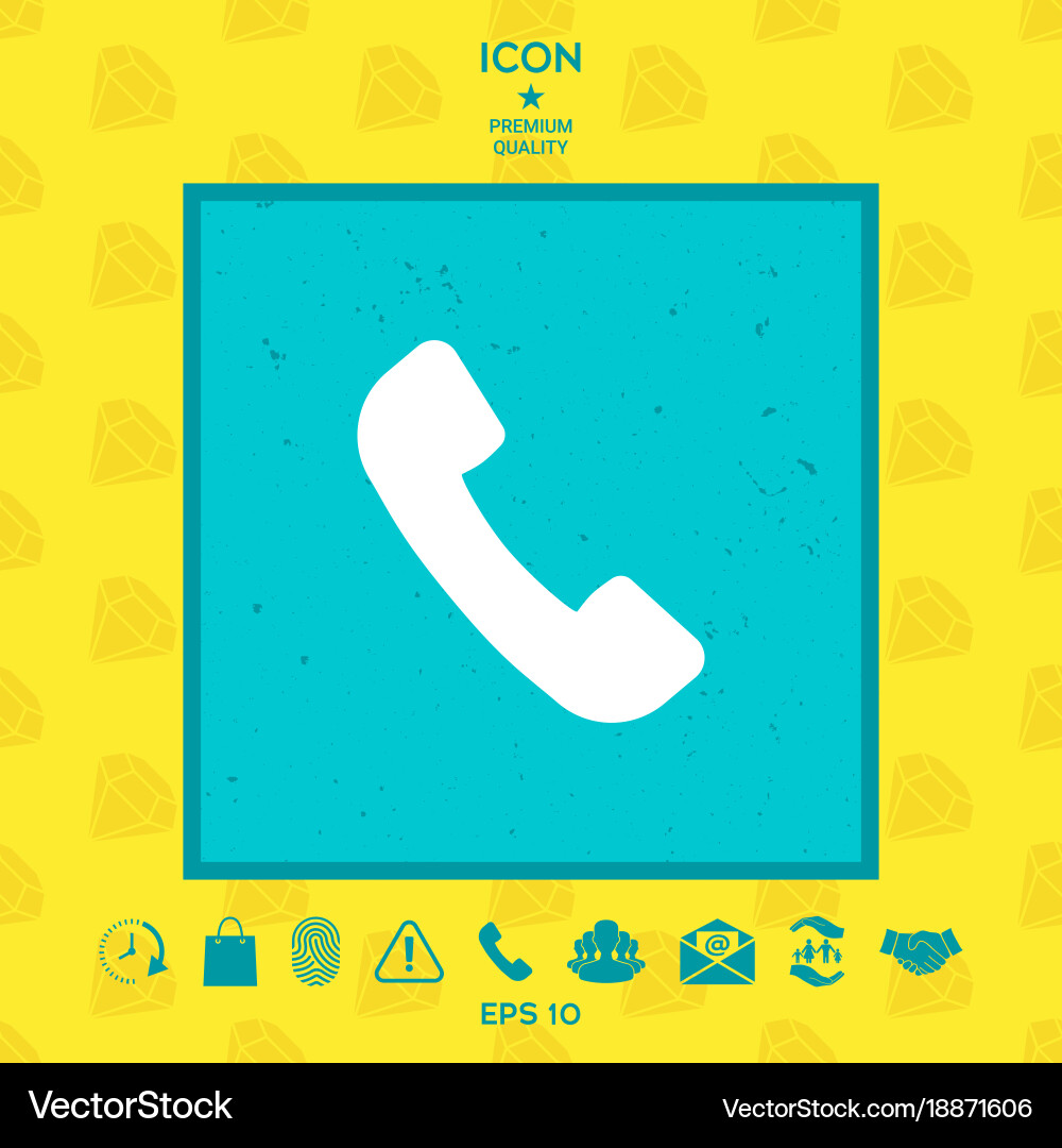 Telephone handset symbol receiver icon Royalty Free Vector