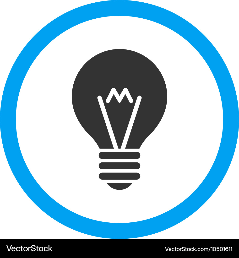 Electric bulb flat rounded icon Royalty Free Vector Image