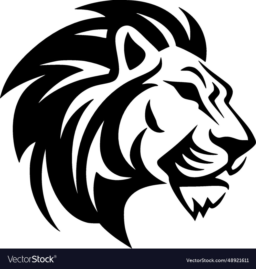 Lion - minimalist and flat logo Royalty Free Vector Image