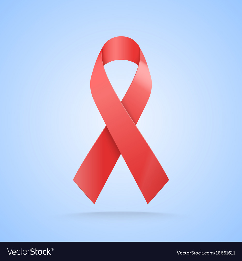 Realistic Red Ribbon World Aids Day Symbol On Vector Image 3898