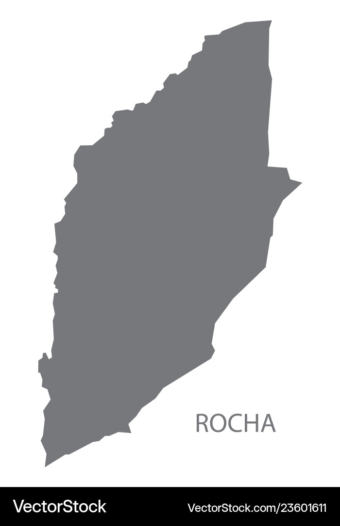 Rocha uruguay map grey Royalty Free Vector Image