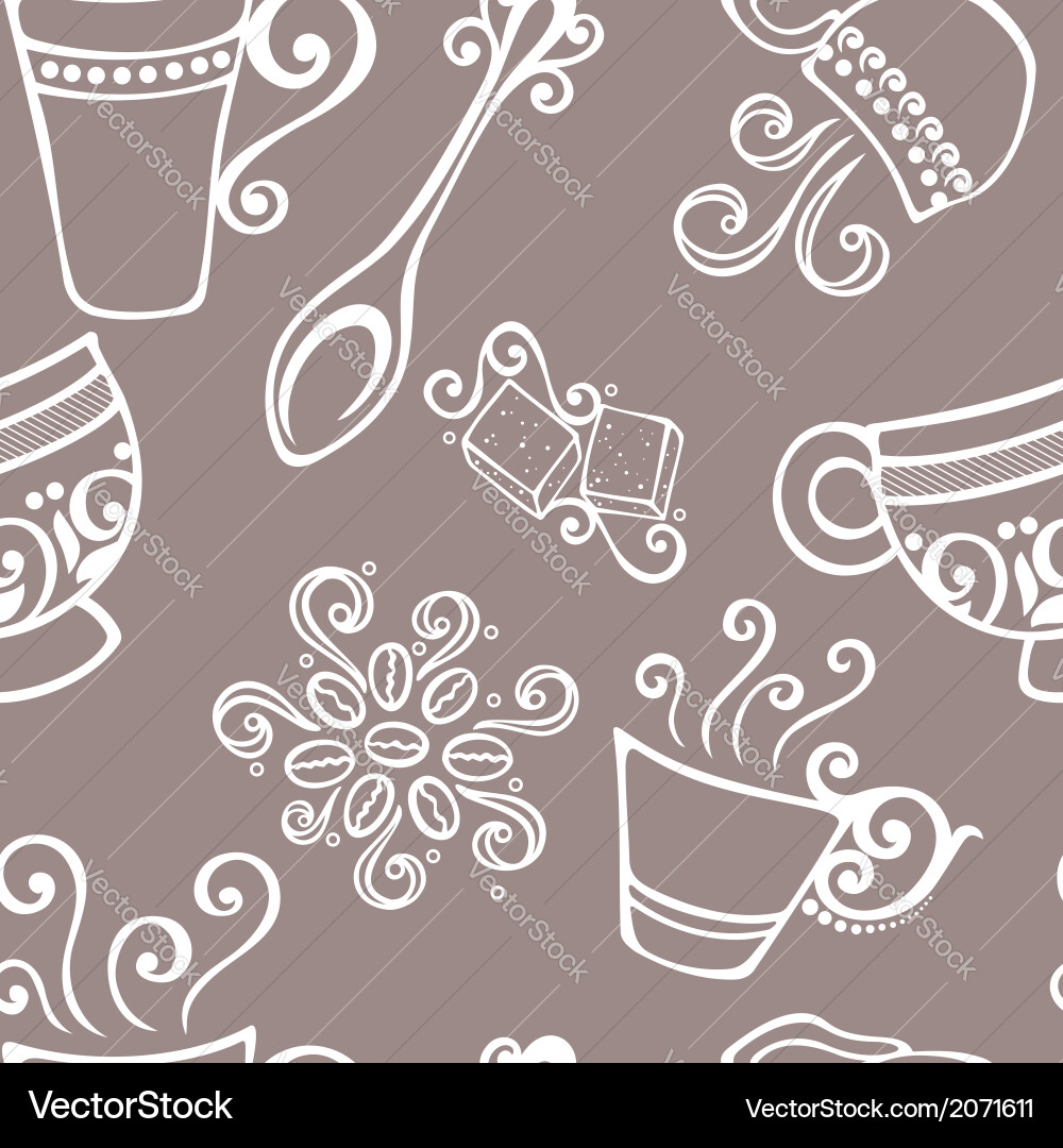 Seamless pattern with cups coffee Royalty Free Vector Image