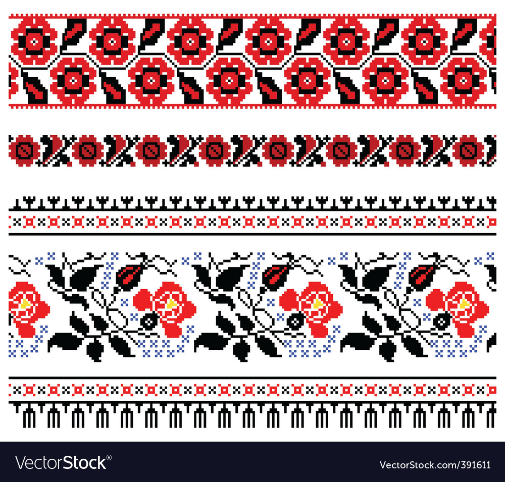 Ukrainian embroidery ornament Royalty Free Vector Image