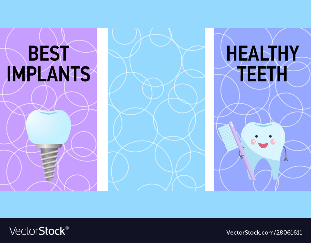 Vertical Poster Or Banner Dental Best Implants Vector Image