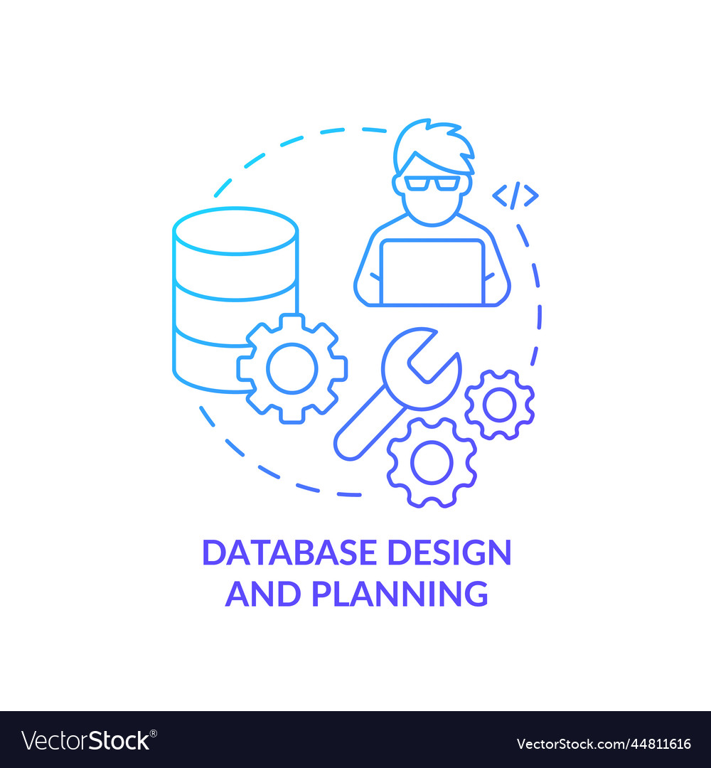 Database design and planning blue gradient Vector Image