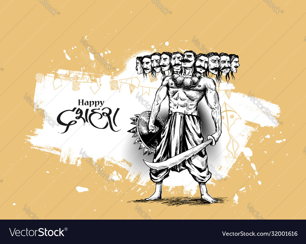 Dussehra Celebration Angry Ravana With Ten Vector Image Find & download free graphic resources for logo. vectorstock